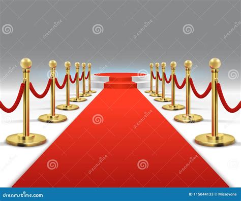 Elegant Red Carpet With Round Podium Celebrity Lifestyle Prestige And