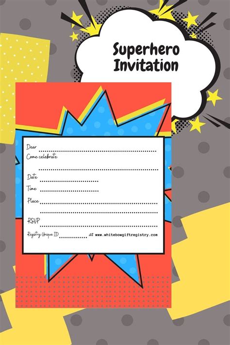 Superhero Invitation Free Template Superhero Invitations Birthday