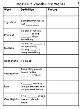 Wit Wisdom Grade Module Vocabulary Cards And Student Sheets