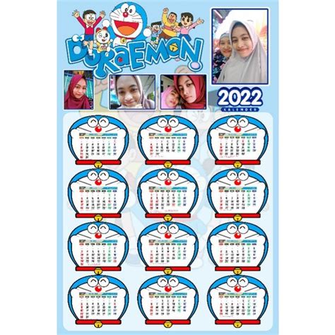 Jual Kalender Custom 2022 Free Foto Tema Doraemon Shopee Indonesia