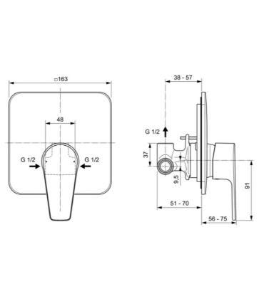 Miscelatore Doccia Incasso Ideal Standard Cerafine D A7188