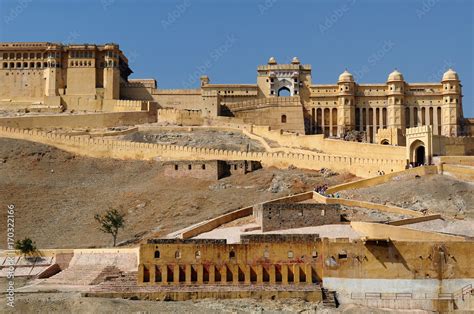 Indian wonderful examples of architecture - Amber Fort Stock Photo ...