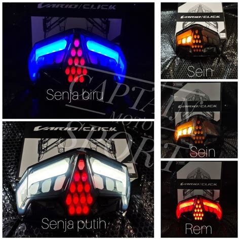 Jual Stoplamp Vario Led Senja Biru Dan Putih Sen Running