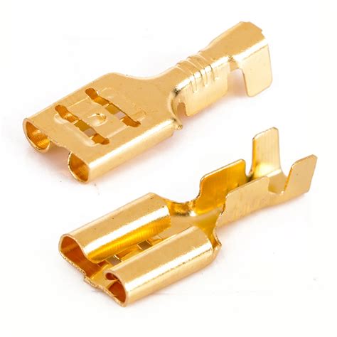 Pcs Brass Mm Crimp Terminal Female Spade Connectors With