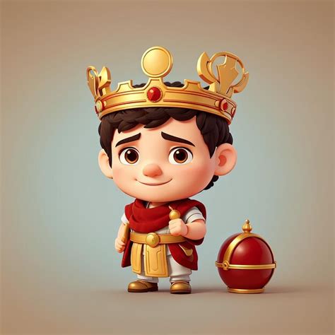 Emperador romano lindo dibujos animados icono vectorial ilustración