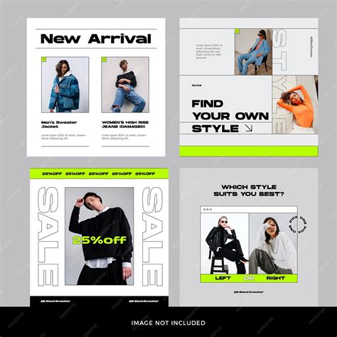 Premium Psd Fashion Instagram Post Set Premium Psd