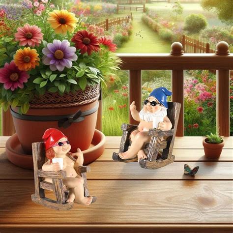 Funny Naked Gnomes Set Durable Resin Miniature Fairy Garden Gnomes Perfect F EBay