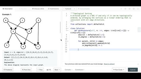 All Ancestors Of A Node In A Directed Acyclic Graph Leetcode