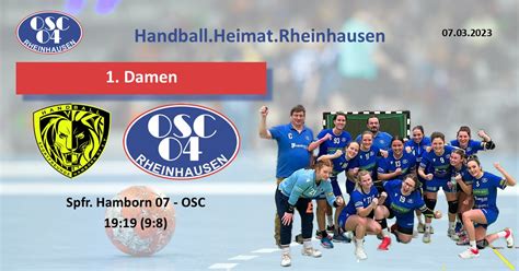 1 Damen Spfr Hamborn 07 OSC 19 19 9 8 OSC Handball Heimat