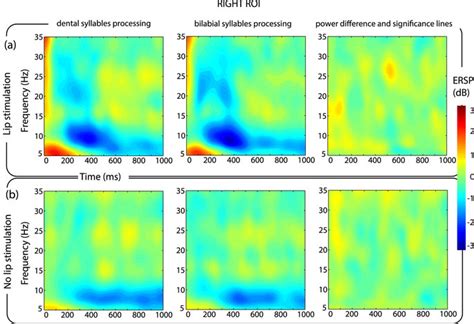 Erd Ers Pattern Over Right Electrodes Time Frequency Maps Of Ersp In