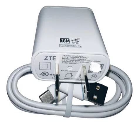 Cargador Para Zte De 10w Con Cable Tipo C Original Meses Sin Intereses