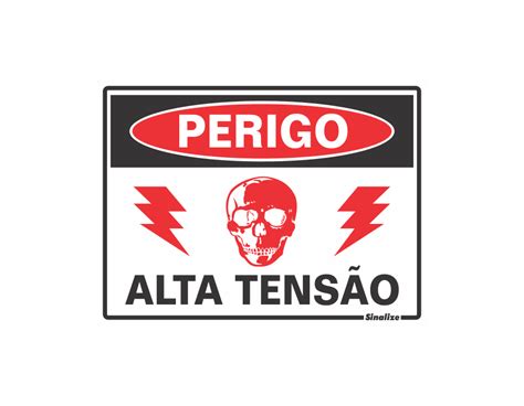 PLACA SINALIZAÇÃO PVC 15X20CM PERIGO ALTA TENSÃO BA Elétrica Sua