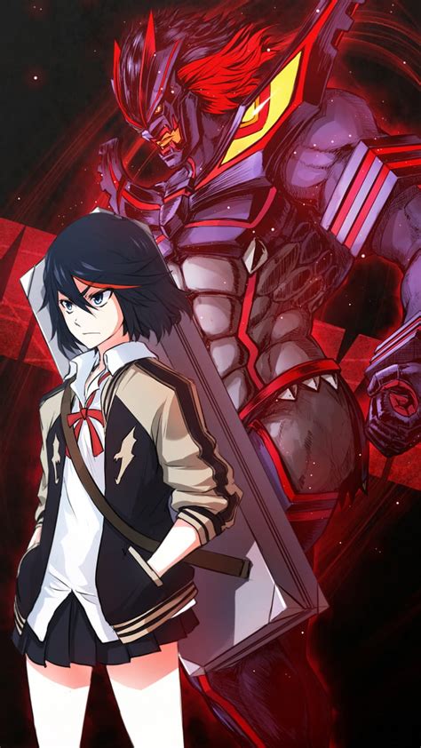 Ryuko Matoi Junketsu Anime Kill La Kill Kill Dragon Tiger Red Blue Hd Phone Wallpaper