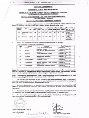 AOC Recruitment 2023 Notification PDF InstaPDF