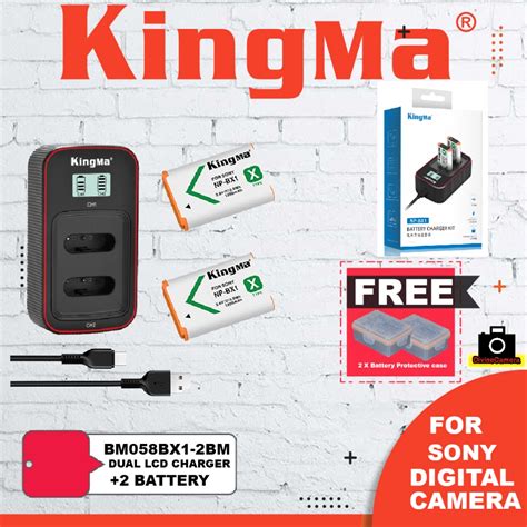 KingMa NP BX1 2 Pack Battery And LCD Dual Charger Kit For Sony RX100 M7