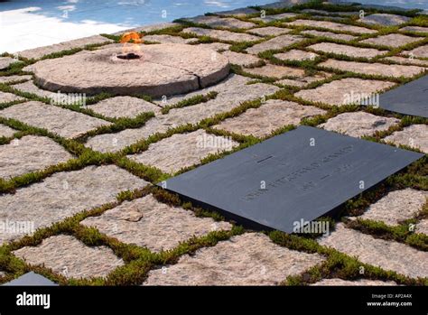 The Gravesite And Eternal Flame Memorial Of President John F Kennedy In