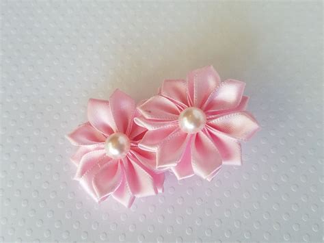 Girls Hairbow Double Flower Bows Baby Toddlers Girls Pig Tail Etsy