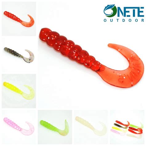 Grub Baits Stre14 02 4 5cm0 85g Soft PVC Curly Tail Fishing Lures