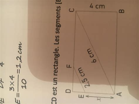 Sur La Figure Ci Dessous Abcd Est Un Rectangle Les Segments Ef Et