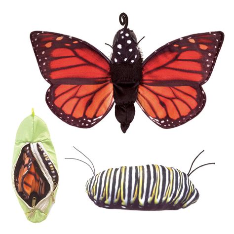 New Plush Soft Toy Folkmanis 3073 Monarch Butterfly Life Cycle Hand