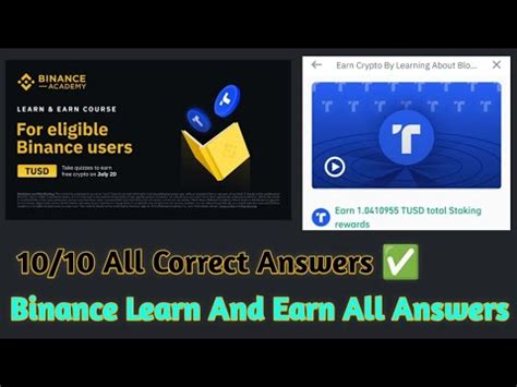 Binance Learn And Earn Quiz Answer Today Binance TUSD Quiz Answer