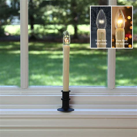 Ultra Bright Adjustable LED Cordless Window Candle Dual Sided Bulb - Timer - Matte Black Finish