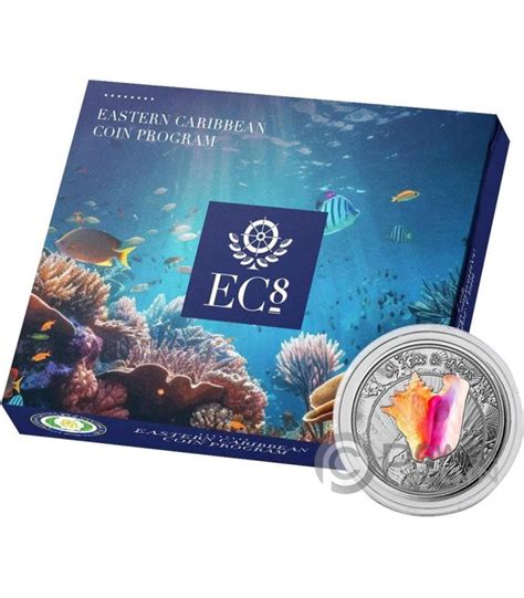 St Kitts And Nevis Conch Shell Ec Oz Silver Coin Eastern