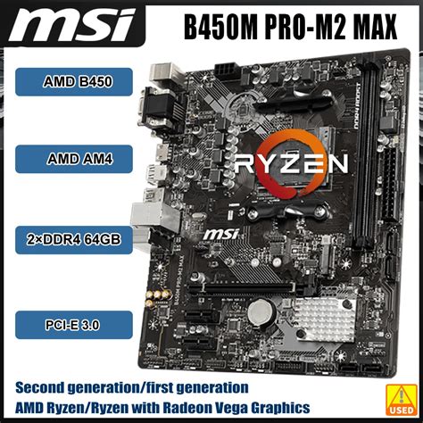 Msi B450m Pro Vdh Max Motherboard Socket Am4 Ddr4 Ram 64gb 41 Off