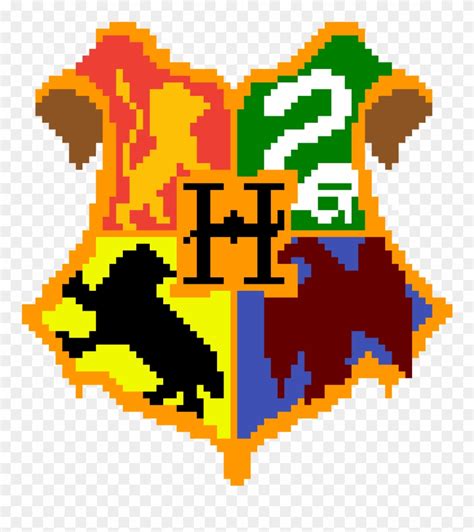 Template Harry Potter Pixel Art Minecraft : Harry potter pixel art hogwarts crest.