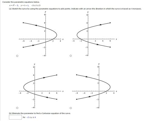 SOLVED Consider The Parametric Equations Below X T2 3 Y T 1 3