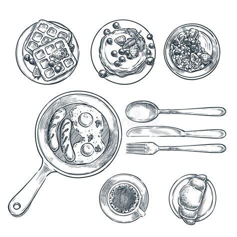 Set Of Dim Sum Hand Draw Sketch Vector Stock Vector Illustration Of