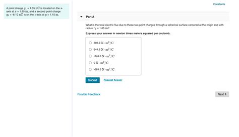 Solved Constants A Point Charge Qı 435 Nc Is Located On