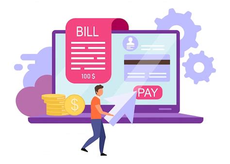 Invoice Payments Flat Illustration Bill Pay Online Receipt Cartoon