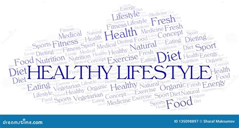 Healthy Lifestyle Word Cloud Stock Illustration Illustration Of