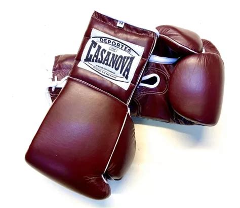 Guantes Box Casanova Boxeo Cuero Agujetas Cafe Ozs Retro Env O Gratis