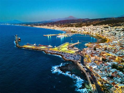 Aerial View Of The City Of Rethymno Crete Greece Stock Image Image