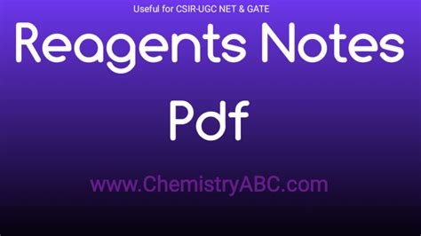 PDF Organic Chemistry Reagents Notes CSIR NET ChemistryABC