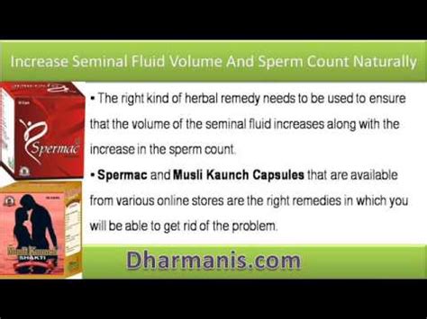 How To Increase Seminal Fluid Volume And Sperm Count YouTube