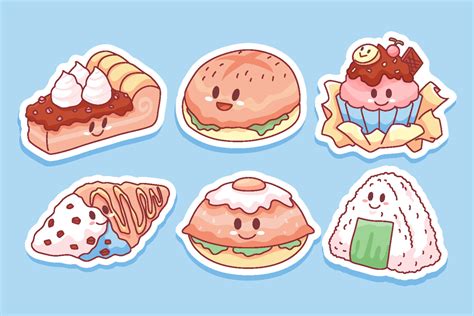 Cute Kawaii Food Sticker 10243115 Vector Art At Vecteezy