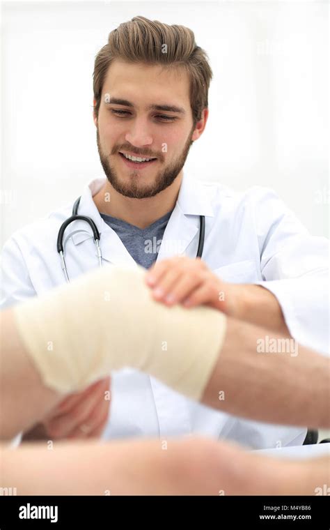 Doctor Examining Injured Foot Sport Injury Hi Res Stock Photography And