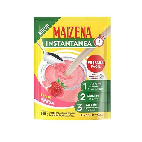 Mezcla En Polvo Para Preparar Bebida Sabor Fresa Maizena G