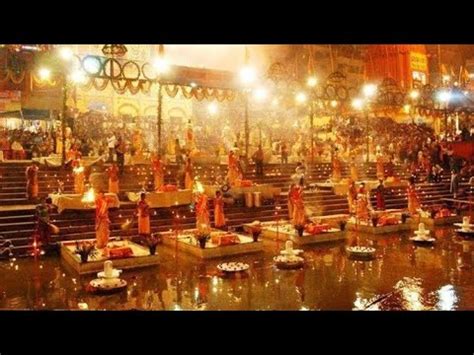 Full Ganga Aarti Varanasi Banaras Ghat Aarti Holy River Ganges