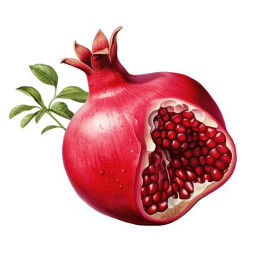 Ai Generative Illustration Of Realistic Pomegranate Fruit Pomegranate