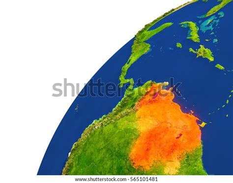 Venezuela Highlighted Red Seen Earths Orbit Stock Illustration