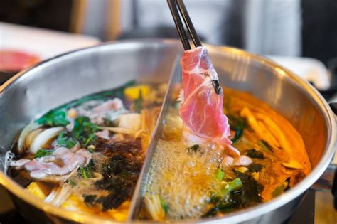 Premium Photo Sliced Pork Meat In Shabu Or Sukiyaki Or Japanese Hot Pot