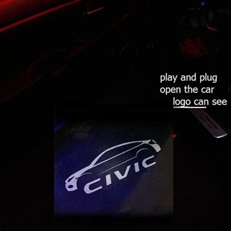 H Logo Projector Laser Interior Door Lamp Honda Civic Thgen