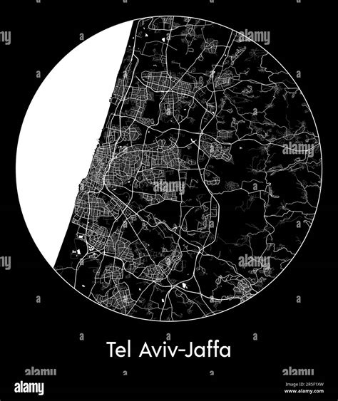 Mapa de la ciudad Tel Aviv Jaffa Israel Asia ilustración vectorial