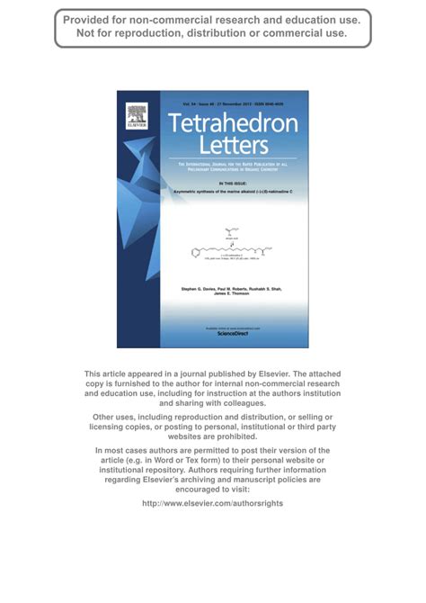 PDF Tetrahedron Letters