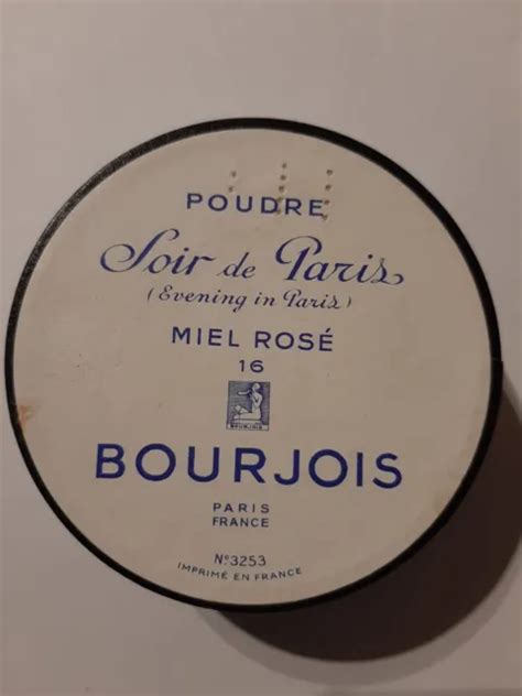 ANCIENNE BOÎTE À poudre BOURJOIS Soir de Paris N 3253 Miel Rosé 16