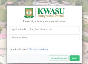 My KWASU Portal - Login | Kwara State University